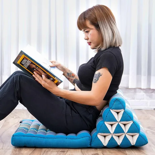 Miniatura 14 de Leewadee - Cojín Tailandés plegable para el suelo con respaldo para TV, sala de estar, colchón para exterior, 65.7 x 20.9 x 11.8 pulgadas, Kapok