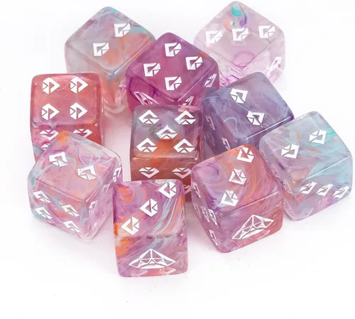 Miniatura 22 de Juego de 10 dados D6 de 16 mm, juego de dados blancos de 6 lados para juegos de mesa RPG A-white
