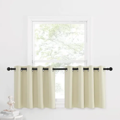 Miniatura 65 de NICETOWN Cortinas opacas de cocina para ventana sobre el fregadero, aislamiento térmico, decoración del hogar, pequeños niveles opacos con ojales