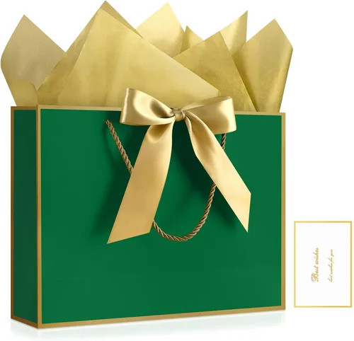 Miniatura 31 de JMANNI Bolsas de regalo, 3 piezas de tamaño mediano con cinta de lazo, bolsa de regalo de papel portátil, patrón de mármol, para cualquier ocasión