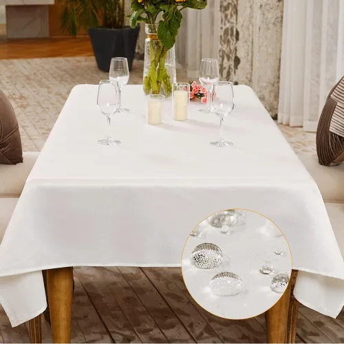 Miniatura 50 de BALCONY & FALCON Mantel Rectangular Estilo Jacquard Resistente al Agua Cubierta de Mesa para Comedor Cocina Café Fiestas y Uso al Aire Libre