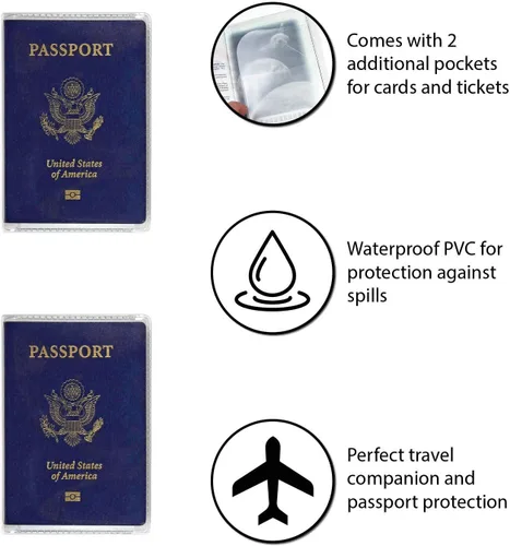 Miniatura 2 de Cubiertas de plástico para pasaporte, Claro, Cartera de viaje