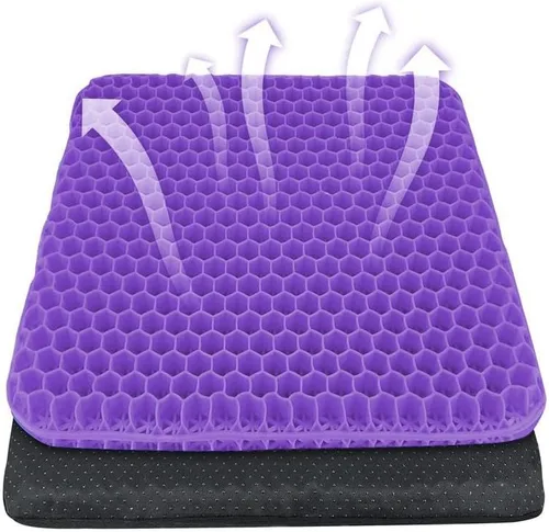 Miniatura 8 de Cojín ergonómico ajustable para asiento de gel con soporte suave y transpirable para ciática y dolor de espalda, perfecto para sillas de oficina