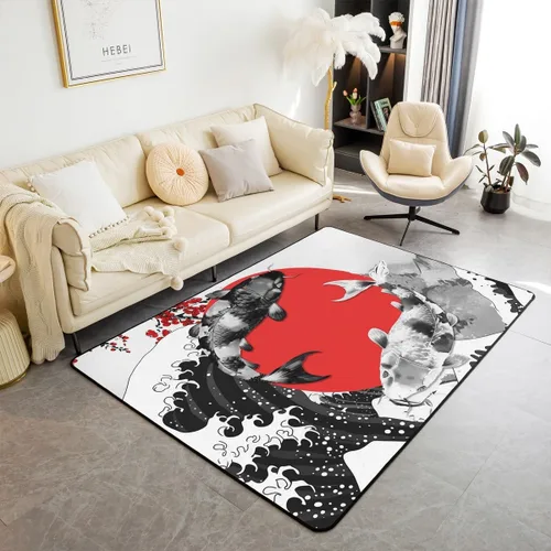 Miniatura 36 de Erosebridal Alfombra de área con tema Groovy de los 70 para sala de estar y dormitorio, alfombra retro con símbolo de paz antideslizante, alfombra