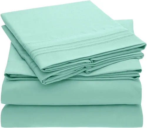 Miniatura 6 de Home Must Haves Juego de ropa de cama de lujo bordada de color liso 2000, extra suave, acogedor, bolsillo profundo de 12 pulgadas con fundas