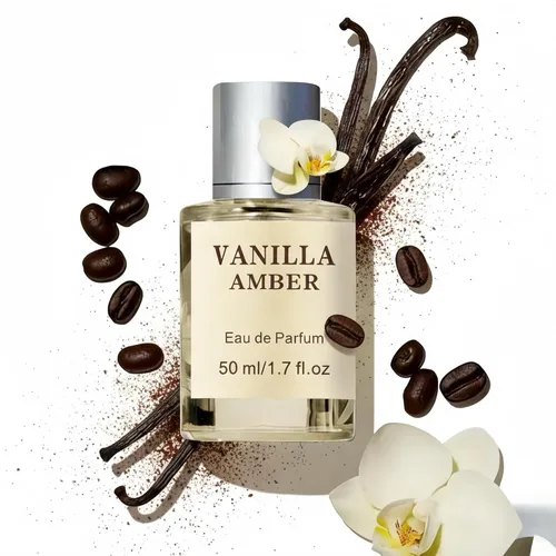 Ambery Vanilla Eau de Parfum para mujer – Perfume en aerosol con notas de café, jazmín, madera de cedro y pachulí, fragancia Gourmand, 1.7 onzas