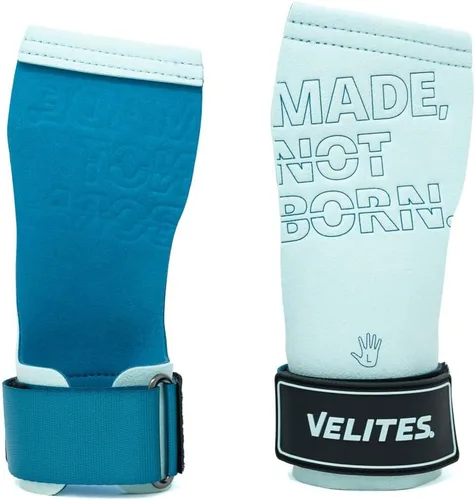 Miniatura 2 de Velites - Puños oficiales Quad Pro de Games - con tiza - Pulseras incluidas - Pull-ups, musculares y dedos de los pies a la barra 2-Azul claro