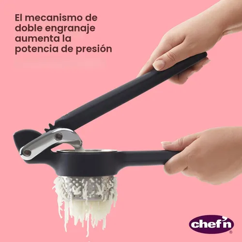 Miniatura 3 de Chef’n FreshForce. Prensador de patatas, pasapuré y prensa de verduras – Rallador de patatas de alta resistencia con mecanismo de doble engranaje