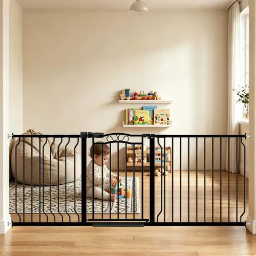 Miniatura 18 de Fairy Baby Puertas de bebé extra anchas de 29.5 a 53.1 pulgadas para puertas, puerta de seguridad para niños, perros, mascotas, puerta de escalera