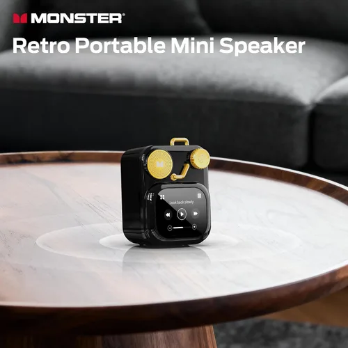 Miniatura 2 de Altavoces Bluetooth Monster S350, Altavoz Inalámbrico Portátil con Pantalla Táctil, Bluetooth 6.0, Altavoz de Regalo Retro con Mensaje y Alarma