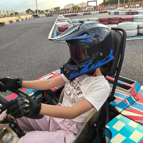 Miniatura 5 de Casco de Bicicleta de Tierra para Jóvenes Niños para Niños y Niñas, F001 Casco de Motocicleta de Cara Completa para Todoterreno ATV Conducción