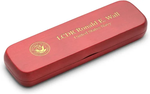 Miniatura 2 de Executive Gift Shoppe Juego de bolígrafo y caja doble con acabado de cereza personalizado de la Marina de EE. UU