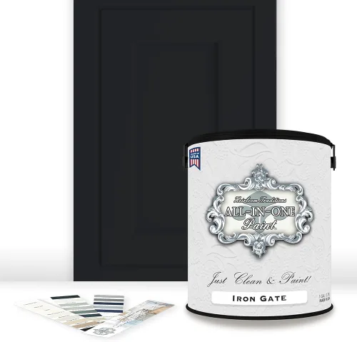 Miniatura 193 de Pintura TODO EN UNO, Abbey (gris cálido), Muestra de 8oz - Pintura duradera para gabinetes y muebles. Imprimación y capa superior incorporadas,