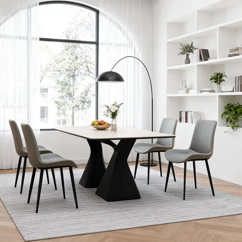 Miniatura 9 de Sillas de Comedor, Sillas de Comedor Modernas de Cuero PU, Sillas de Comedor con Patas de Metal Resistentes, Sillas de Cocina con Asiento Tapizado