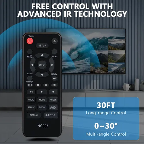 Miniatura 4 de NC095 NC095UL Reemplazo de control remoto para reproductor de DVD Sanyo FWDP105F FWDP175FA FWDP105 FWDP175F FWDP105FA FWDP105FB