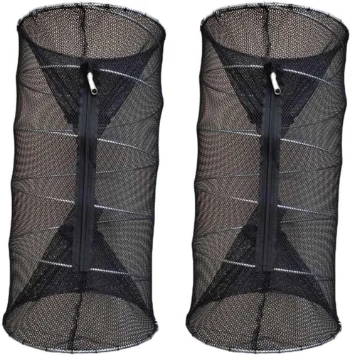 Trampa de cebo de pesca Crawdad Minnow Trampa de 24 pulgadas, grande, plegable, resistente, cebo de cangrejo, trampas para peces, red de lanzamiento