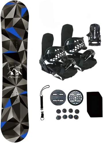 Symbolic 55.1-65.7 in Arctic 2025 Snowboard & Negro Fijaciones y Correa y Stomp Pad Paquete