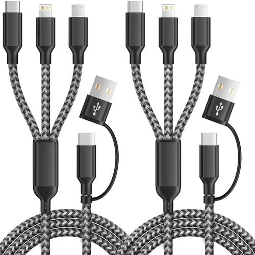Miniatura 18 de Cable de carga múltiple USB C Splitter 1 paquete, cable de carga USB A/C a USB C, cable de carga dual tipo C, cable de carga múltiple 4 en 2 con 4