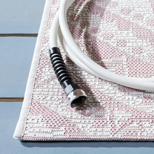 Miniatura 116 de SAFAVIEH Alfombra lavable para exteriores, colección Courtyard - Pasillo de 2.3 x 8 pies, color beige claro y marrón claro, no desprende pelusa