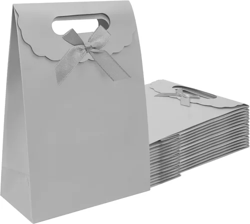 Miniatura 8 de Bolsas de regalo Patdefie con asas tamaño pequeño 7×4×10 pulgadas 16 piezas tamaño mediano para cumpleaños, fiesta, recuerdo, boda, aniversario