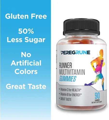 Miniatura 3 de Runner - Gomitas multivitamínicas – Vitamina diaria para correr con vitaminas A, C, D, E y complejo B – 50% menos de azúcar – Antioxidantes