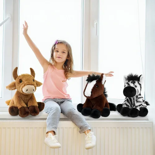 Miniatura 4 de Juguete de peluche de caballo, juguetes de peluche suaves para abrazar para niños, lindo regalo de animales de caballo para niños y niñas y juguete
