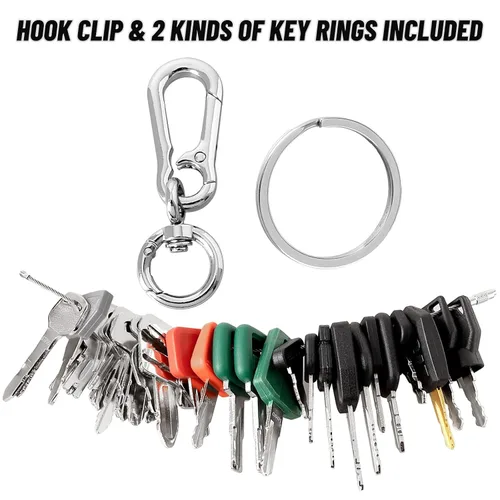 Miniatura 2 de 10 piezas Juego de llaves para equipo pesado, kit de llave maestra de encendido para construcción compatible con John Deere Hitachi Case New Holland