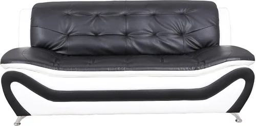 Miniatura 6 de Beverly Fine Furniture Juego de sofá moderno Aldo de 3 piezas, negro/blanco