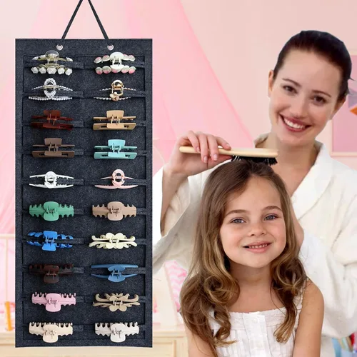 Miniatura 3 de SMUK Organizador de pinzas para mujeres, soporte colgante para pinzas de pelo para niñas, soporte de almacenamiento para horquillas de arcoíris