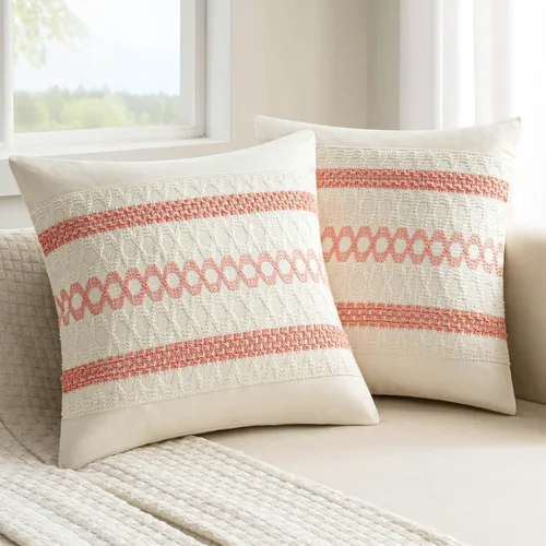 Miniatura 24 de MIULEE Fundas de almohada lumbares decorativas bohemias, cojín de algodón retro, tejidas de macramé para decoración del hogar para cama, sofá, neutro