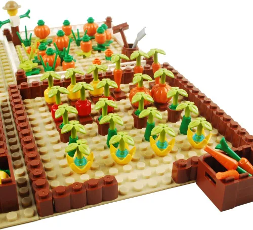 Miniatura 5 de Conjunto de campo de granja, bloques de construcción, cultivos de plantas, animales, ladrillos de construcción, juego de construcción de bricolaje