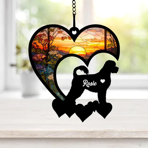 Miniatura 47 de NAZENTI Atrapasoles personalizado de sabueso afgano, adorno conmemorativo personalizado para la pérdida de mascotas, regalo de condolencia