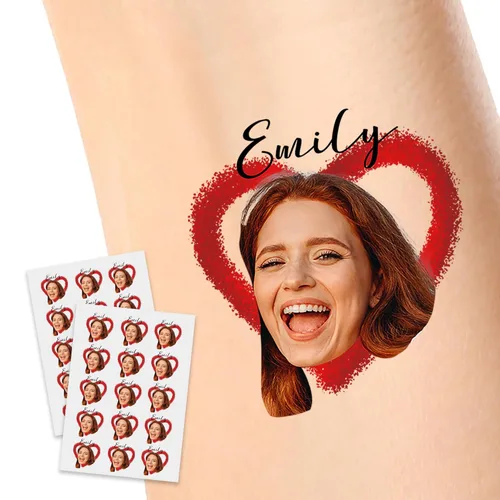 Miniatura 17 de Tatuajes temporales personalizados, personaliza cualquier foto tatuajes para cumpleaños, boda, despedida de soltera, 1 juego de 15 tatuajes Patrón 9