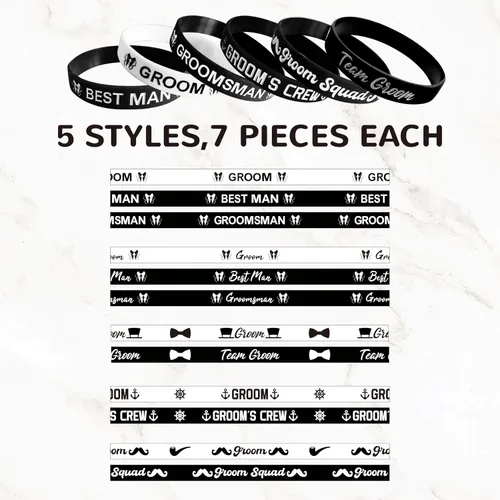 Miniatura 3 de Regalos de propuesta de padrinos de boda, regalos de despedida de soltero, decoraciones para hombres, paquete de 7 pulseras de silicona.