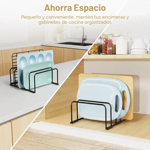Miniatura 2 de Fikoksol Organizador de Tablas de Cortar y Estante para Bandejas de Hornear, [Paquete de 1] Organizador de Bandejas para Galletas de Metal