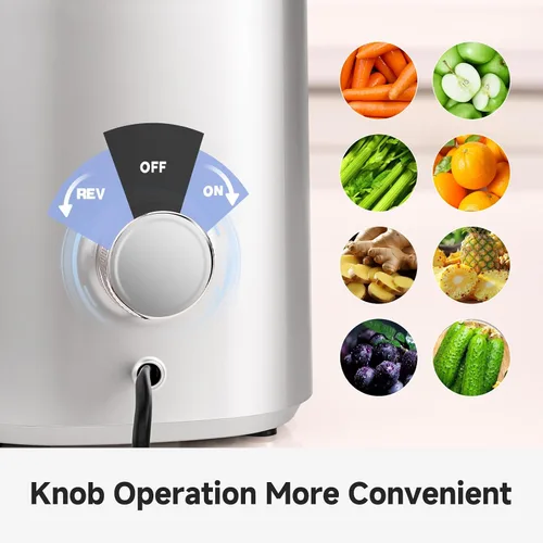 Miniatura 7 de AMZCHEF Máquinas exprimidoras, exprimidor de prensa fría extra de 5.8 pulgadas para verduras y frutas enteras, máquina extractora de jugo