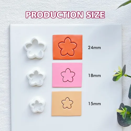 Miniatura 3 de Keoker Cortadores de arcilla polimérica de pétalos de flores para hacer aretes, 4 formas con molde de prensa de pétalos de arcilla polimérica (C)