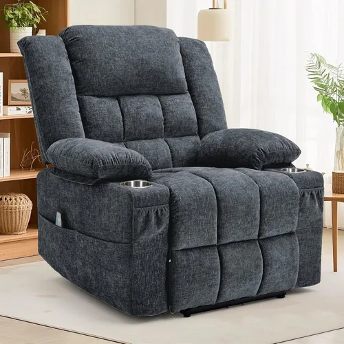 Miniatura 15 de Korser Sillón reclinable giratorio de 360° con mecedora para adultos, sillón reclinable con masaje y calefacción para guardería, silla de columpio