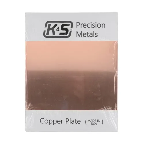 K&S Precision Metals - Placa de grabado de cobre 6604 – 0.050 pulgadas de grosor x 8 pulgadas de ancho x 10 pulgadas de largo – Manualidades de