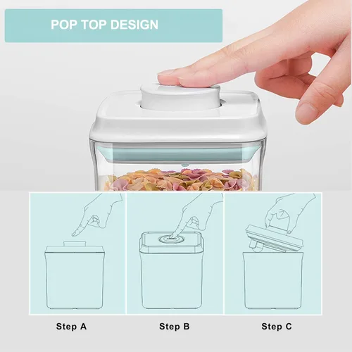 Miniatura 6 de Recipientes herméticos apilables con tapas, almacenamiento hermético de alimentos, recipientes de almacenamiento de despensa de cocina para 15