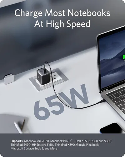 Miniatura 3 de Anker Cargador Nano USB C, 65W GaN II PPS Cargador plegable compacto rápido para MacBook Pro, Galaxy, Dell, iPhone 17/16, iPad Pro y más