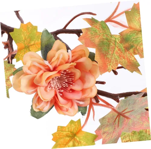 Miniatura 3 de Toyvian Hojas de arce artificiales, ramas, 2 piezas, decoración de otoño, tallos de hojas de arce artificiales, flores de hojas de arce vívidas