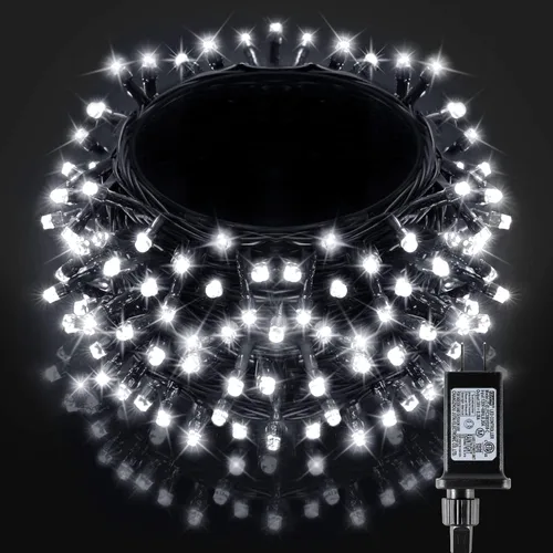 Miniatura 19 de BlcTec Luces de Navidad blancas cálidas, 300 luces LED de 108 pies para árbol de Navidad con 8 modos, impermeables, con certificación UL