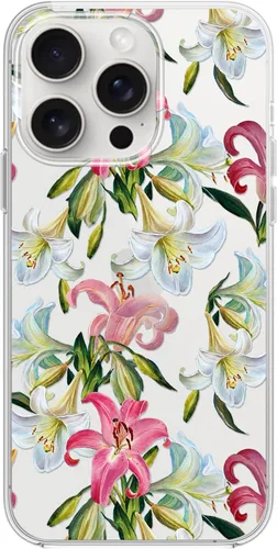 Miniatura 7 de Blingy's Funda para iPhone 15 Pro, lindo estilo de gato con patrón de flor de cerezo divertido diseño de animales de dibujos animados, funda Gato