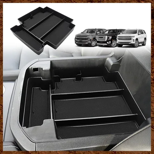 Miniatura 15 de Muslogy Caja de Almacenamiento para Tablero Compatible con GMC Yukon Chevy Tahoe Suburban 2021 2022 2023 2024 Accesorios Inserto Detrás de Pantalla