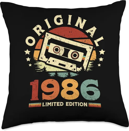Miniatura 4 de Retro Limited Edition 1986 Cassette Tape 40th Birthday Throw Pillow