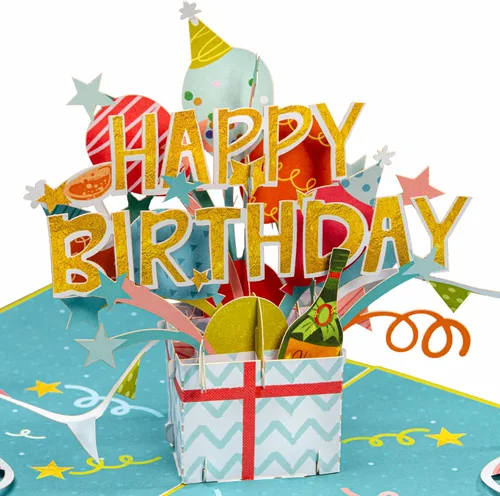 Miniatura 10 de Paper Love Tarjeta desplegable de feliz cumpleaños, para adultos y niños, cubierta de 5 x 7 pulgadas, incluye sobre y etiqueta de notas