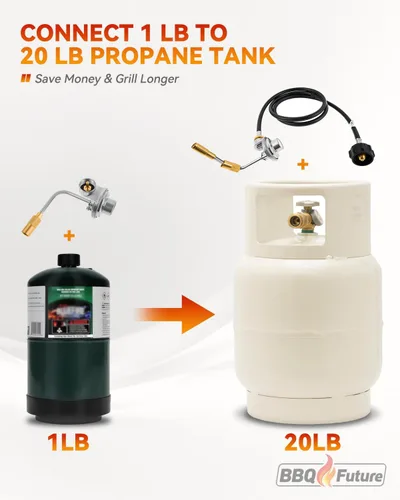 Miniatura 3 de BBQ Future Regulador con manguera adaptador de propano de repuesto para parrillas de mesa Blackstone de 17 pulgadas y 22 pulgadas