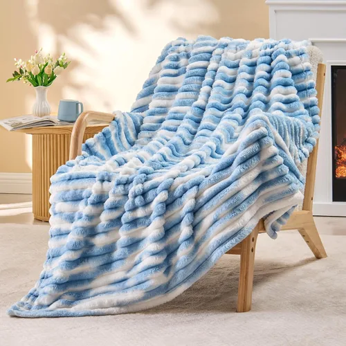 Miniatura 72 de BEDELITE Manta de forro polar para sofá, 10.58 oz/m², suave y cálida, manta acuática esponjosa, manta decorativa y de regalo para mujeres, hombres