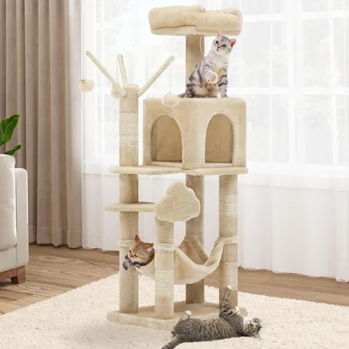 YITAHOME Árbol para gatos de varios niveles de 44 pulgadas para gatitos de interior, muebles para gatos con postes para rascar, perca de felpa
